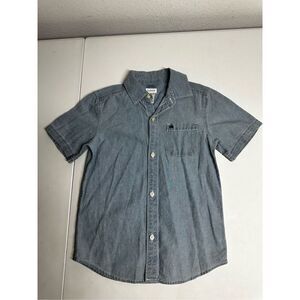 Carter's Boys' Chambray Short Sleeve Woven Button Down Shirt Top 5T Cotton